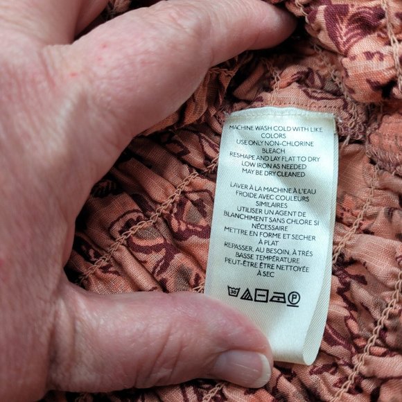 Free People Smock It To Me Mini Dress Women's Size XS Pullover Apricot Combo NWT - Picture 8 of 11